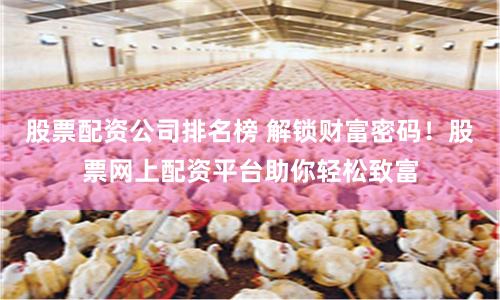 股票配资公司排名榜 解锁财富密码！股票网上配资平台助你轻松致富